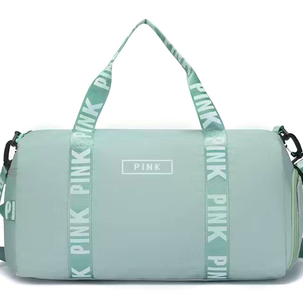 VICTORIA SECRET: Adjustable Strap Duffel Bag: Pastel Green